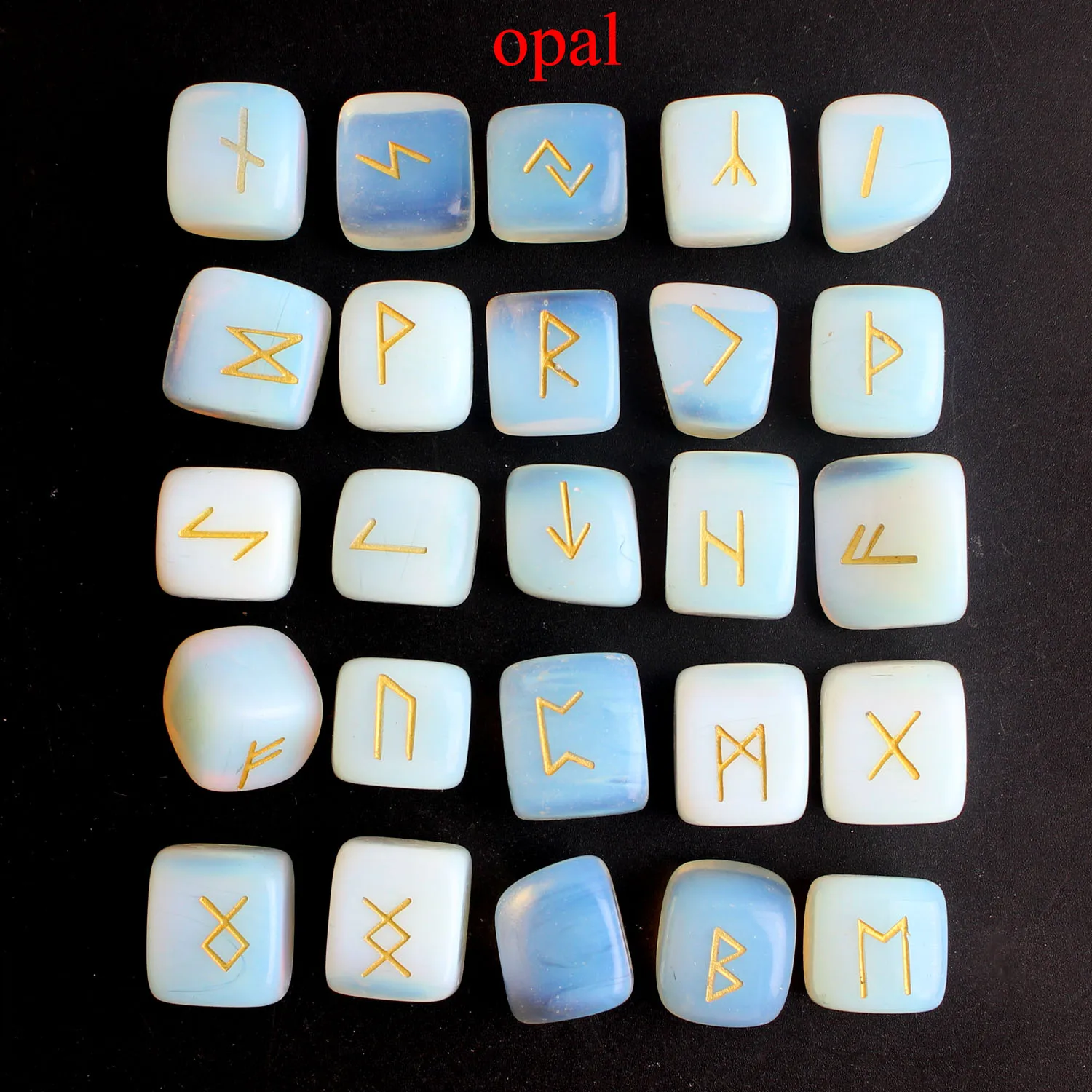 25 шт. природные аквамариновые руны хрустальные камень гадания кварц