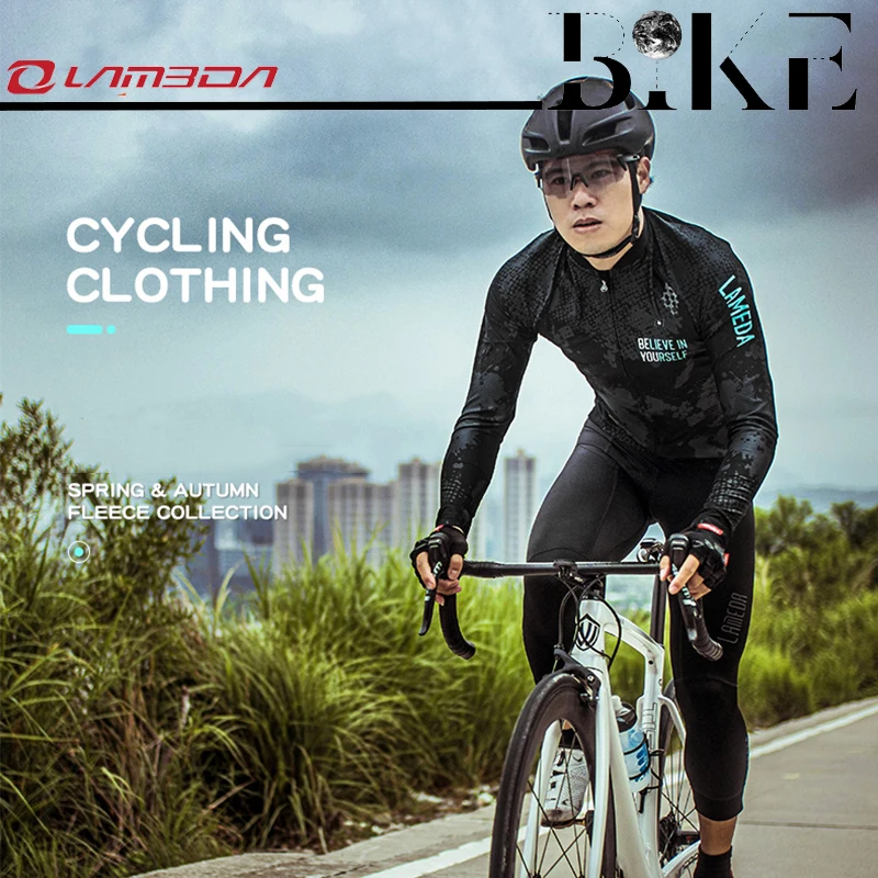 

Велосипедная одежда LAMEDA, костюм на весну и осень, мужские топы с длинным рукавом, брюки с резиновыми вставками, одежда для горного и шоссейно...