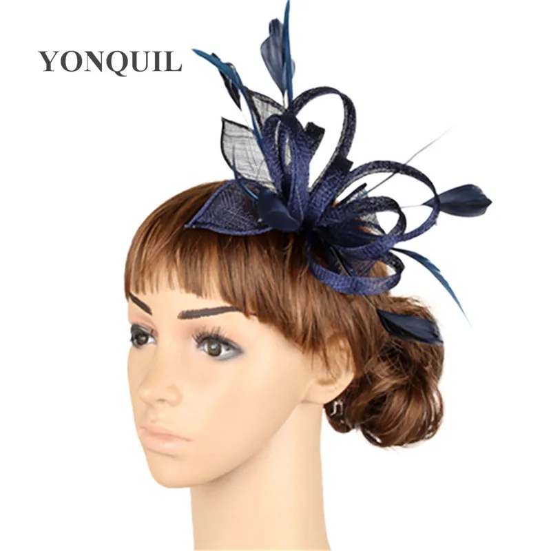 Hot Pink Wedding Women Fascinator Hair Accessories Formal Dress Cocktail Nice Fedora Hats Elegant Female Headwear With Feathers |