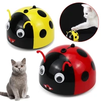 pets inteligent escaping cat toy ladybug automatic walk interactive toys infrared sensor sound pet products for cats dogs kids