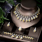 HIBRIDE большая капля воды 4 шт ожерелье и серьги набор кубического циркония ювелирные изделия для женщин Свадебная вечеринка подарки bijoux N-997