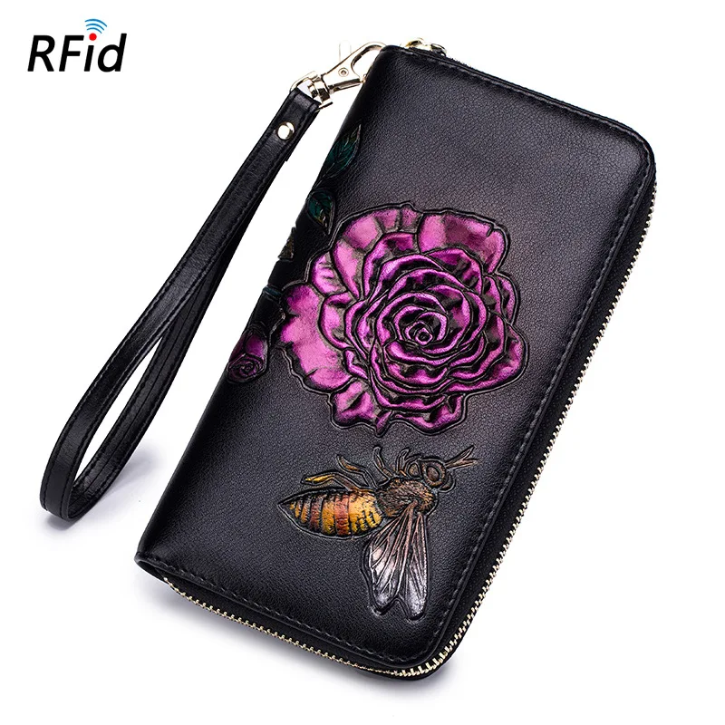 2020 Длинный кошелек с цветами новый женский индивидуальный на молнии