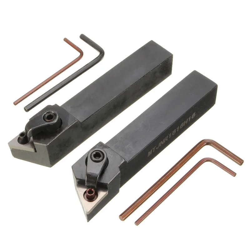 

2Pcs MTJNL1616H16 MTJNR1616H16 Lathe Turning Tool Holder 16x100mm for TNMG Insert Kit 4 Wrench+2 Boring Bar Set