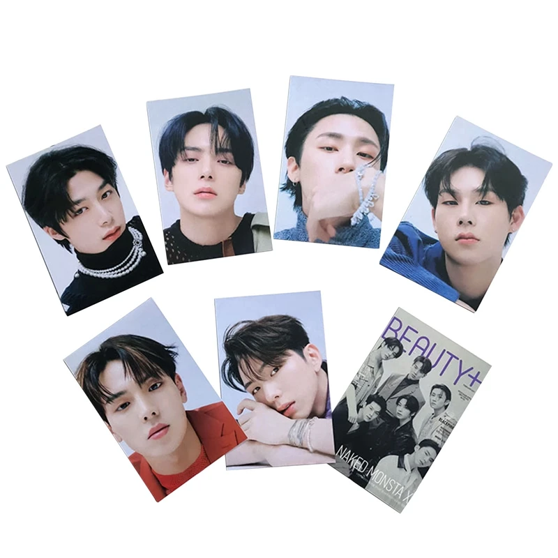 

7 шт./компл. Kpop MONSTA X фотооткрытка Photo BEAUTY Plus Обложка журнала открытки