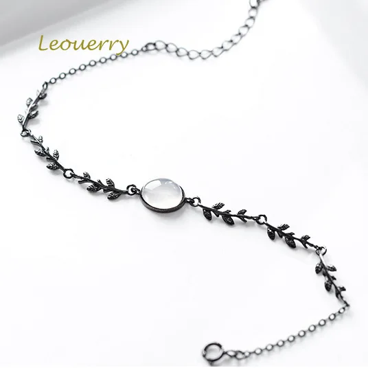 Женский браслет-цепочка Leouerry из стерлингового серебра 925 пробы с натуральным