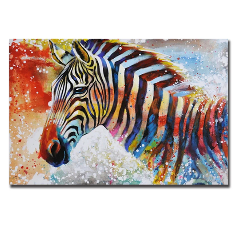 OUCAG одна красочная Зебра животные настенные художественные фотографии