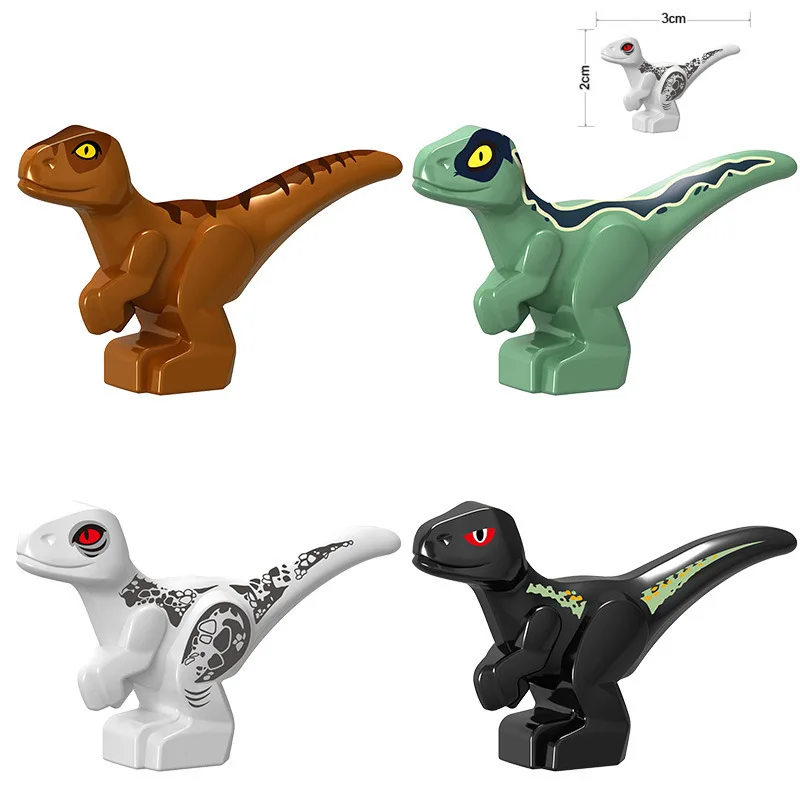 

Puzzle Inspired Brain Toys Jurassic Dinosaur World Building Blocks Velociraptor Tyrannosaurus Triceratops Assembly Figure Brick