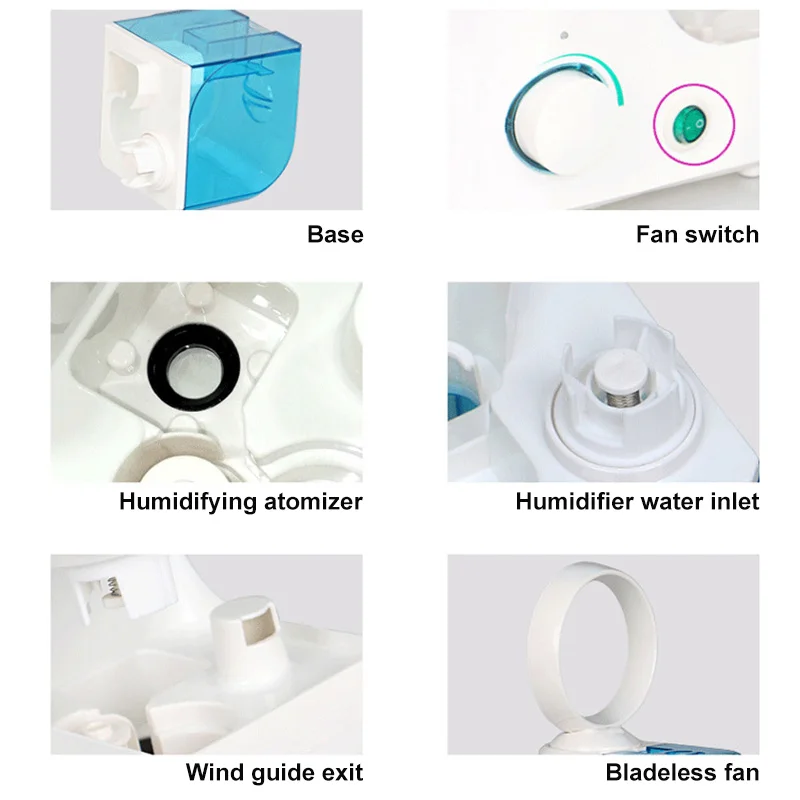 

Ultrasound Bladeless design Mini Fan Humidifier NO-Blade Air Conditioning Purifier Fan for Office Home Leafless Cooling Fan