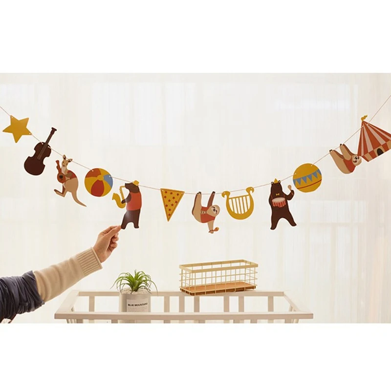 Милые лесные животные висячая гирлянда принадлежности креативные баннеры для