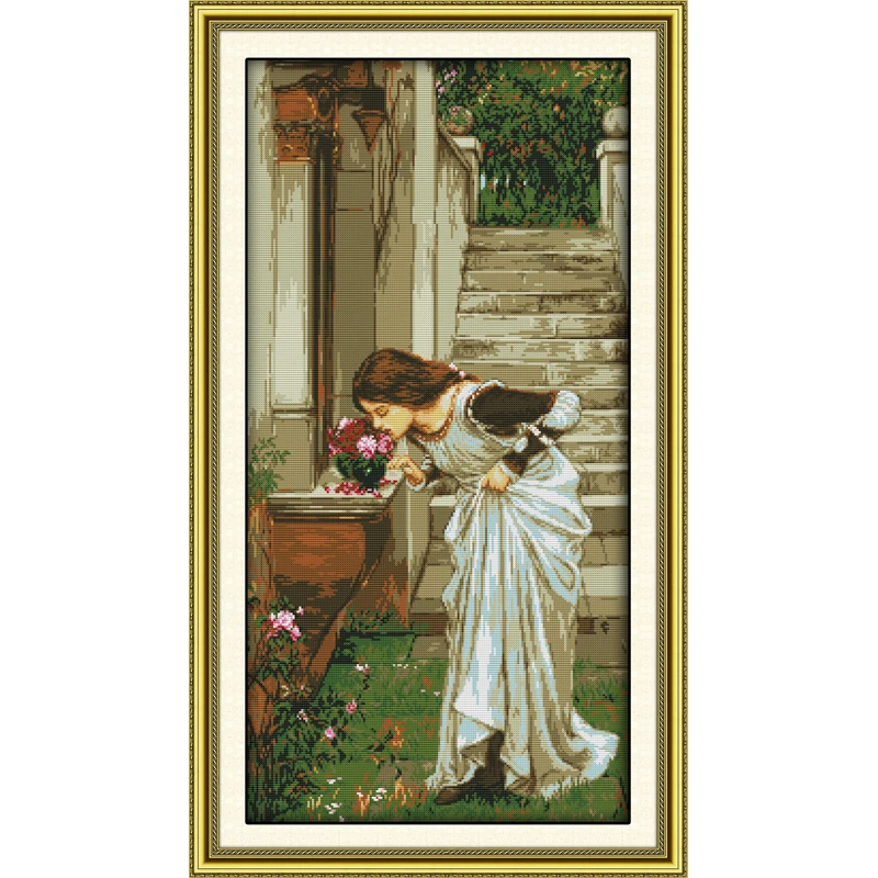 

Everlasting Love Backyard Chinese Cross Stitch Kits Ecological Cotton Stamped 14CT 11CT DIY Christmas Gift Wedding Decoration