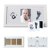 baby square handprint standing ink pad gift footprint memory book diy ornament safe photo frame