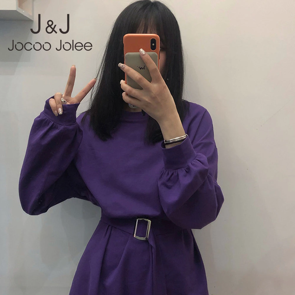 Женское свободное платье Jocoo Jolee уличная одежда в стиле Харадзюку однотонное