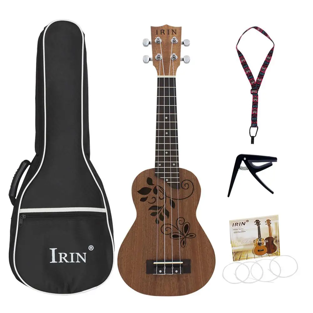

Top quality 21inch Sapele Ukulele Hollow Carved Butterfly Leaves Rosewood Fingerboard Bridge Pad Small Guitar Musical Instrument