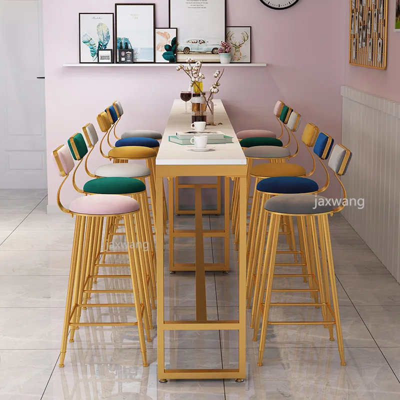 Европейский светильник роскошный барный стул простой сетчатый красный