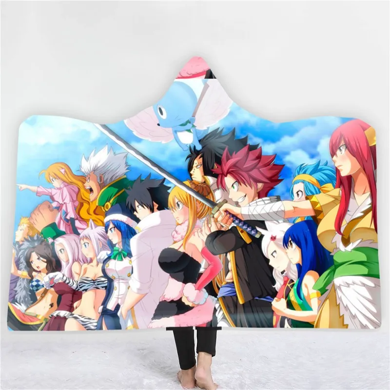 

Fairy Tail Blanket for Kids Girls Hooded Wearable Hood Throw Blankets Wrap Toddlers Teens Plush Soft Couch Cover Custom Gift