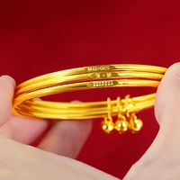 24k yellow gold plated classic simple gold coil wedding bracelet bangle for women bride engagement anniversary jewelry gifts