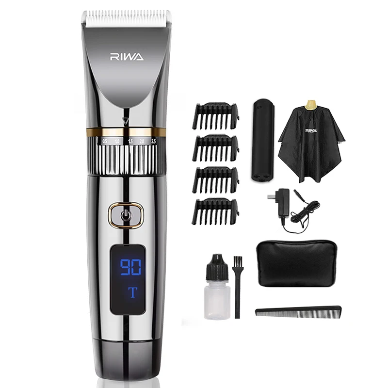 

Riwa Barber USB Electric Hair Clippers Trimmers For Men Adults Kids Cordless Rechargeable Hair Cutter Machine Professional