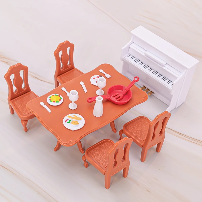 

1:12 Forest Animal Family Villa Furniture for Dolls Toy Forest Home Mini Bedroom Set DIY Miniature Dollhouse Furniture For kids