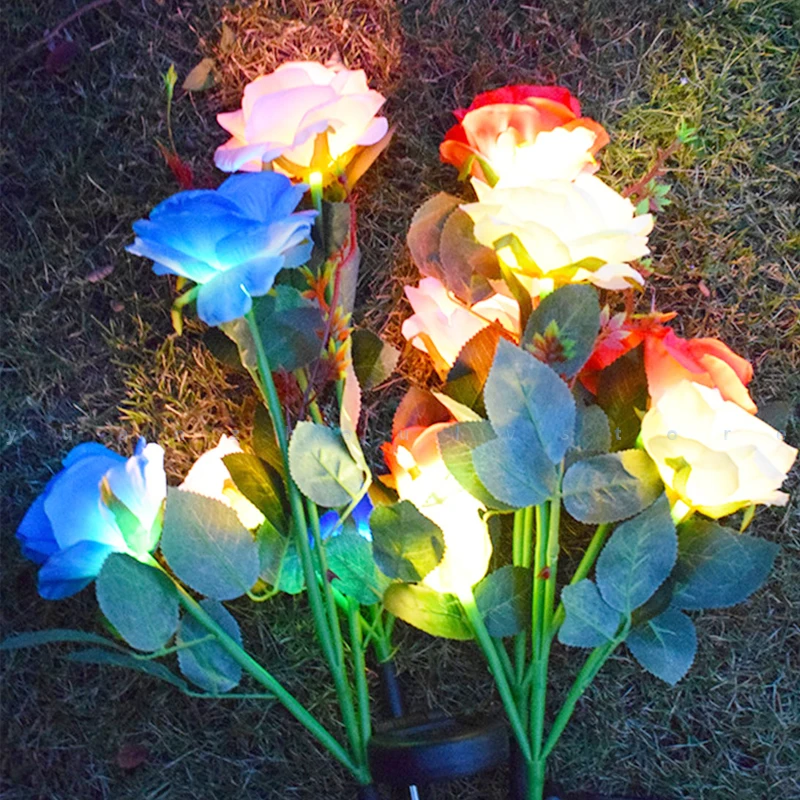 

Светильник в виде Розы на солнечной батарее, энергосберегающий ночсветильник, уличная водонепроницаемая лампа с алмазным колышком для сад...