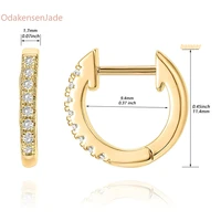 new fashion gold plated 925 sterling silver cuff earrings with cubic zircon 10 colors huggie stud for women girl