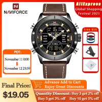 naviforce watch men top luxury brand leather waterproof quartz wristwatches military sport men%e2%80%99s watches date relogio masculino