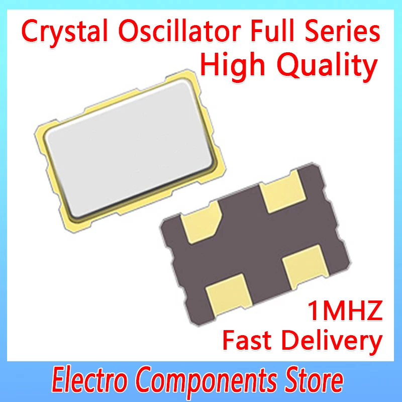 5PCS/Lot 5*3.2mm 5032 4 Pins SMD Oscillator 1MHz 1M 1.000mhz Active Crystals Small SMD Seam Sealed Clock Crystal Oscillator Unit