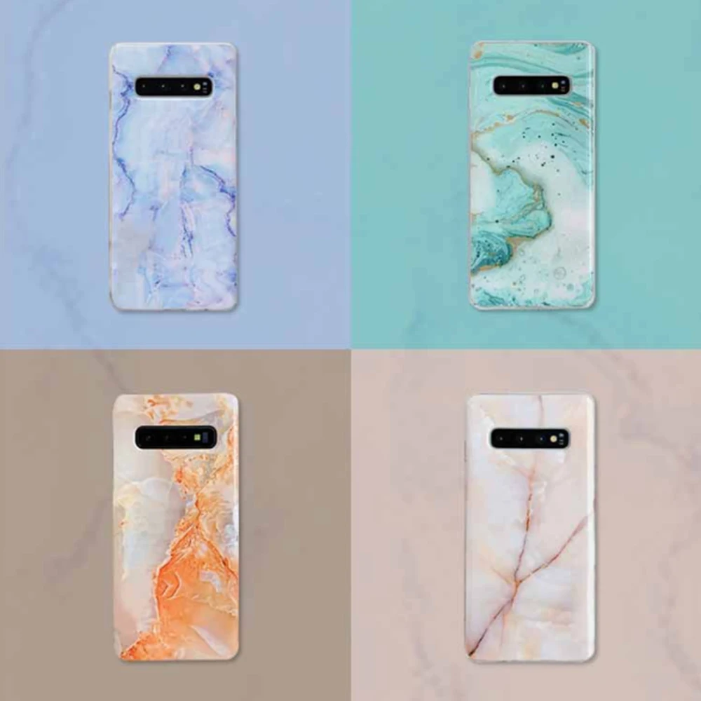 Модный чехол для Samsung Galaxy S8 S9 P30 P20 Mate 20 S20 S10 Plus lite pro Ультра мраморный мягкий