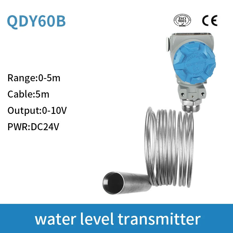 

0-10V Output High Temperature Submersible Liquid Level Transmitter Hydrostatic Diesel Fuel Tank Level Sensor QDY60B