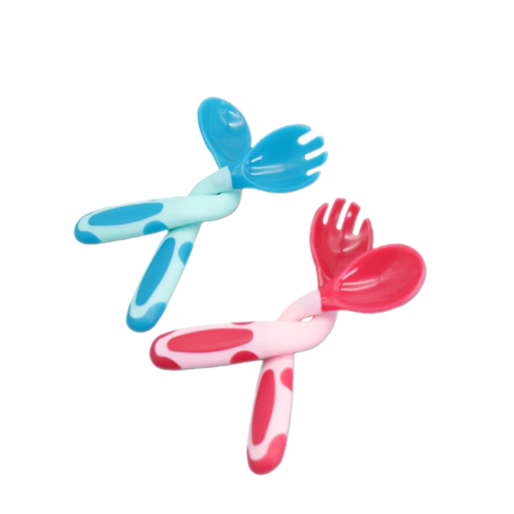 Вилка и ложка для младенцев с прозрачной коробкой хранения|Принадлежности| |