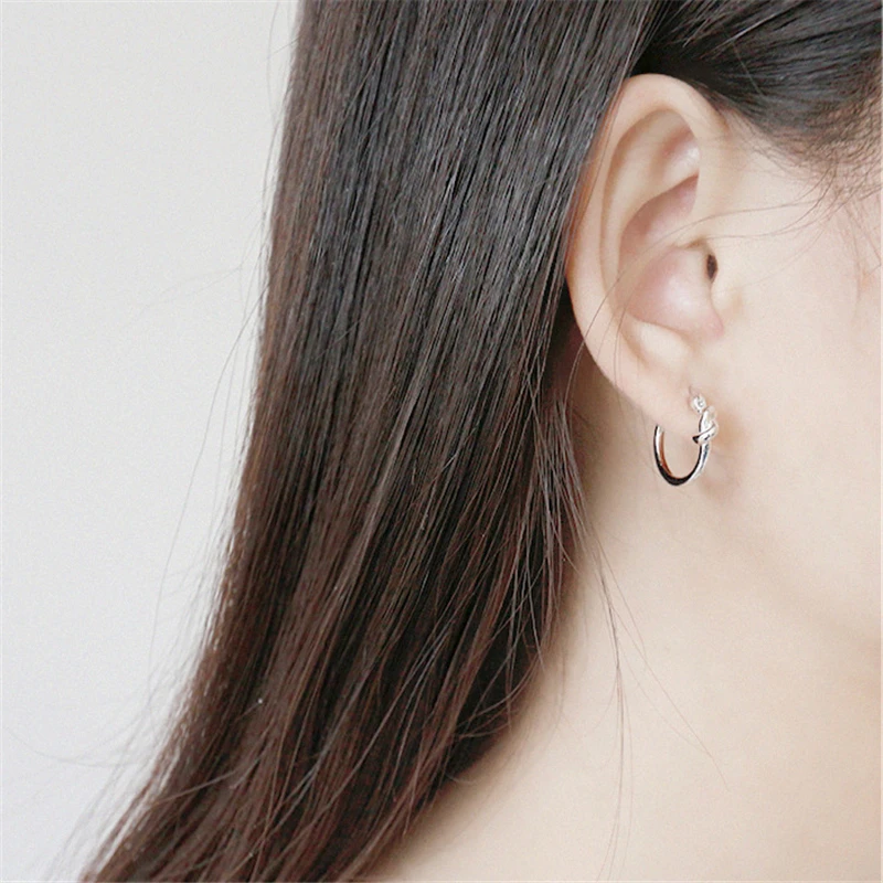 

PONYKISS Classic 925 Sterling Silver Minimlist Cross huggie Hoop Earrings for women Party Fine Jewelry Accessory wholesale