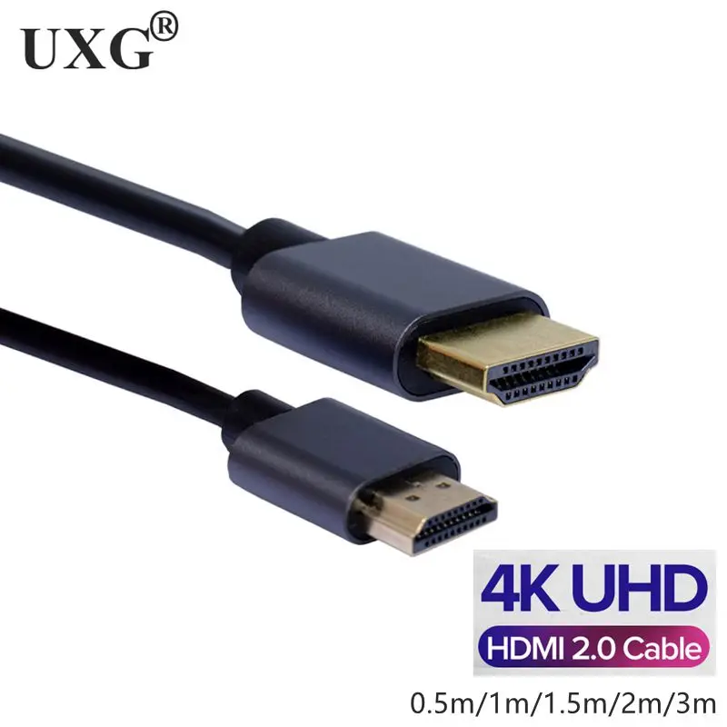 

1M 2M 4K 60Hz HDMI-compatible Cable High Speed 2.0 Golden Plated Connection Short Cable 0.5m Cord For UHD FHD 3D Xbox PS3 PS4 TV
