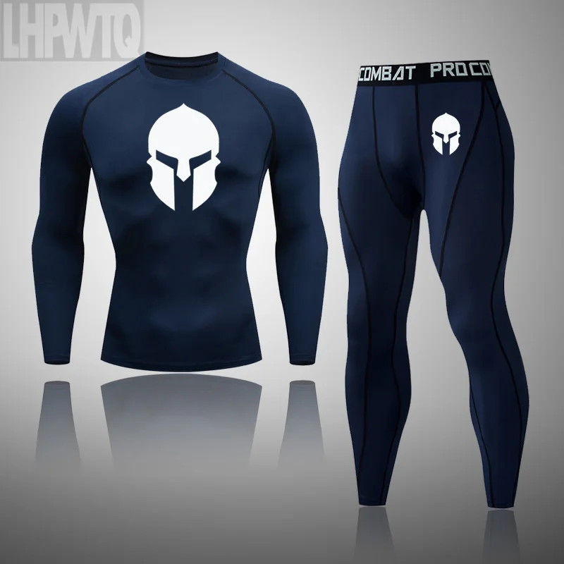 

Thermal Set Compression Men's Long Underwear Suit Rashguard Spartan Winter Warm First Layer Tights T-Shirt Leggings 2pc Set Men