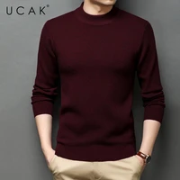 ucak brand casual sweater men clothing new arrival o neck solid color streetwear sweater pull homme autumn winter pullover u1325