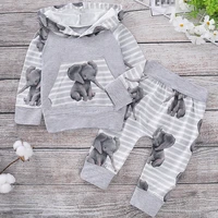 cartoon elephant kids clothes for baby boy set 2020 autumn toddler boy clothing for 0 2 year long sleeve infant hoodies suit d20