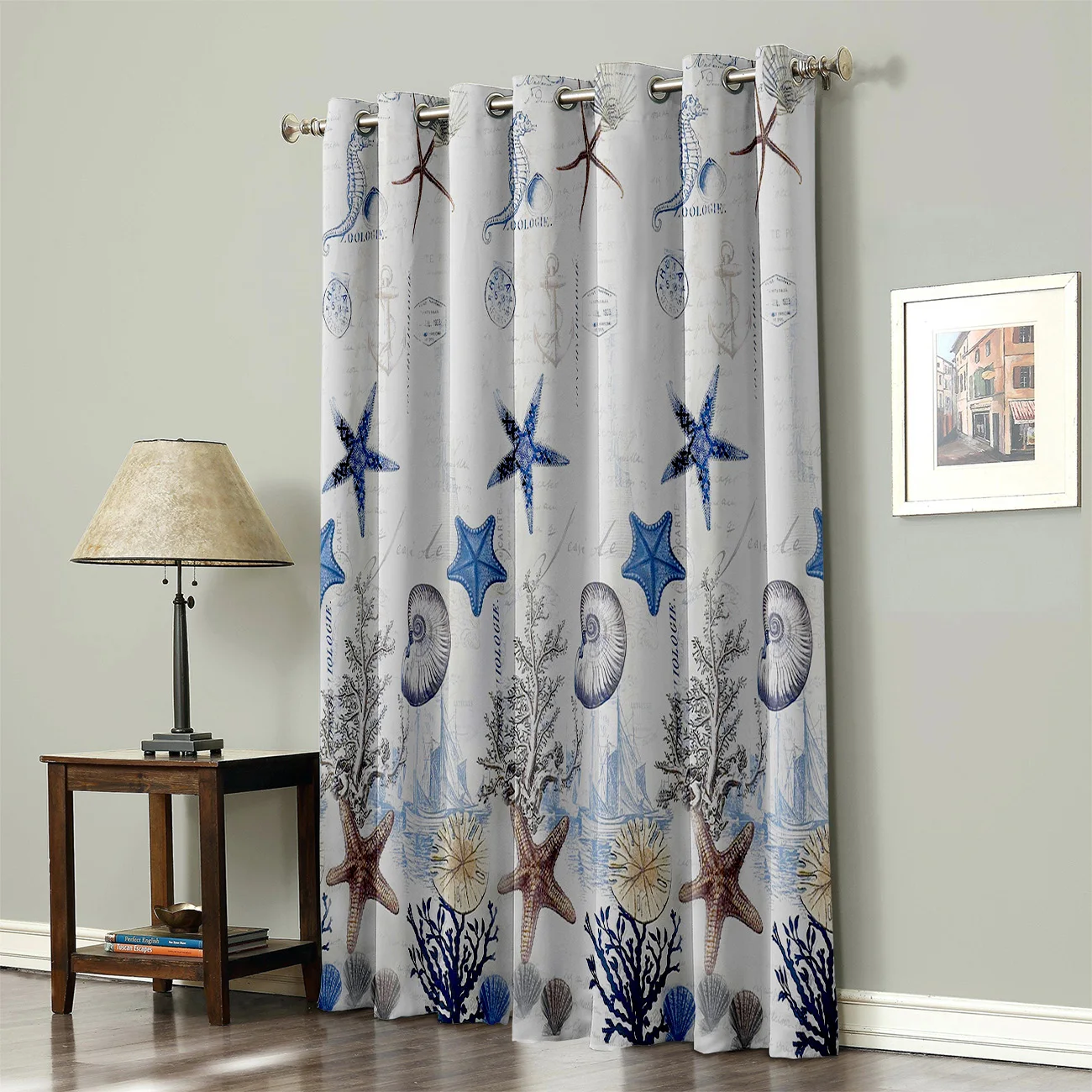 Океан Морская звезда в виде ракушки занавески на окна с принтом гостиная спальня