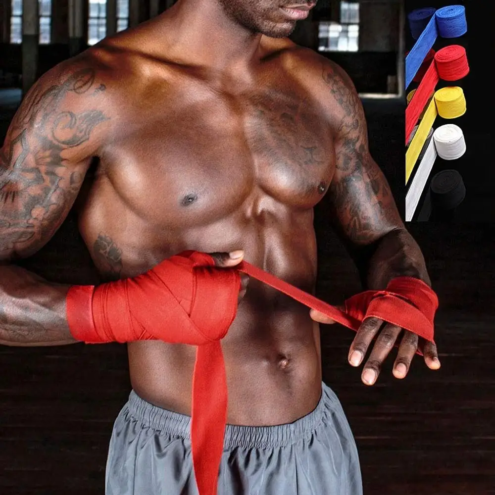 

1Pair Sports Strap Boxing Bandage 2.5m Sanda Muay Taekwondo Hand Glove Wrap handguard Belt