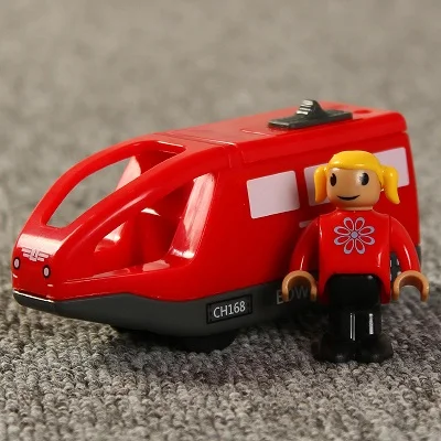 RH-R Дистанционное управление RC электрический маленький поезд игрушки набор соединен с деревянной железной дороги интересный подарок для детей - Цвет: RH-R