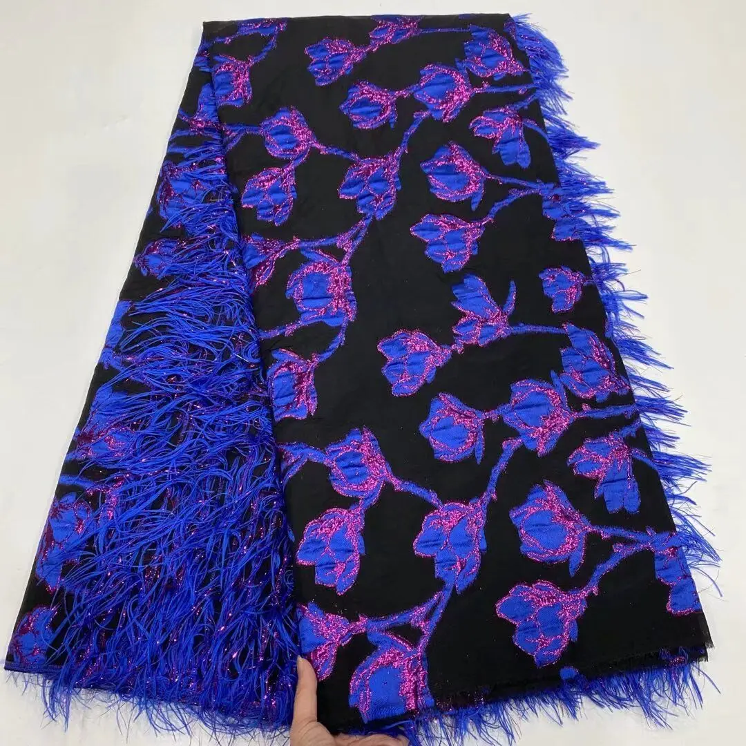

New Arrived French Lace Fabric High Quality African Brocade Jacquard Cloth Nigerian Women's Net Material For Sewing Dress