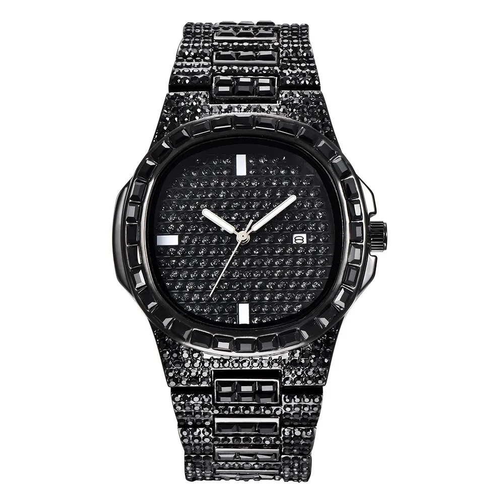 

Luxury Men Watch Top Brand New Stainless Steel Strap Rose Gold Quartz Wrist Watch Diamond Big Dial Watch Relogio Masculino #924