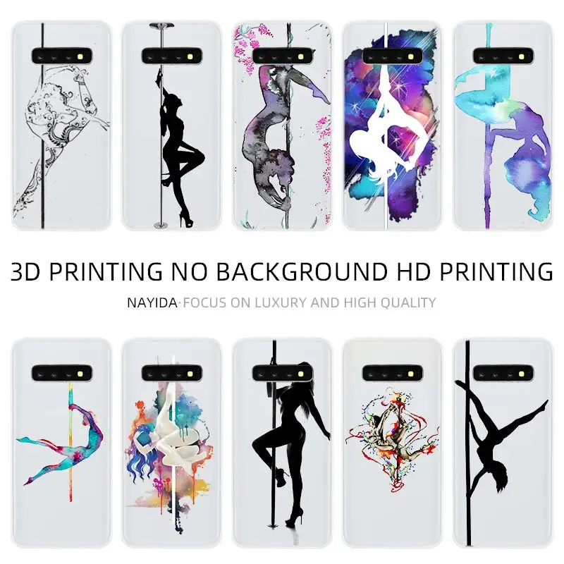 Pattern Soft Silicone TPU Case Cover For Samsung Galaxy S21 S20 S7 Edge S8 S9 S10 Plus S11 Lite Ultra Pole dance Fitness | Мобильные