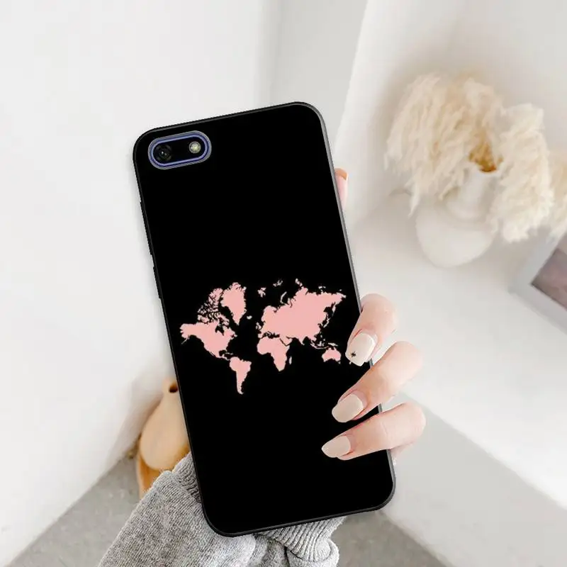 

Simple Line World Map Phone Case for redmi 4X 5plus 6 6A7 7A 8 8A 9 note 4 8T 8pro 9 pro Case