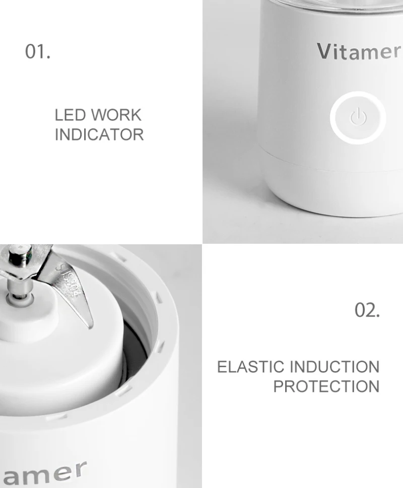 350ml Mini Portable Electric Juicer Multipurpose Wireless USB Rechargable Juice Cup Cut Mixer For Travel | Дом и сад