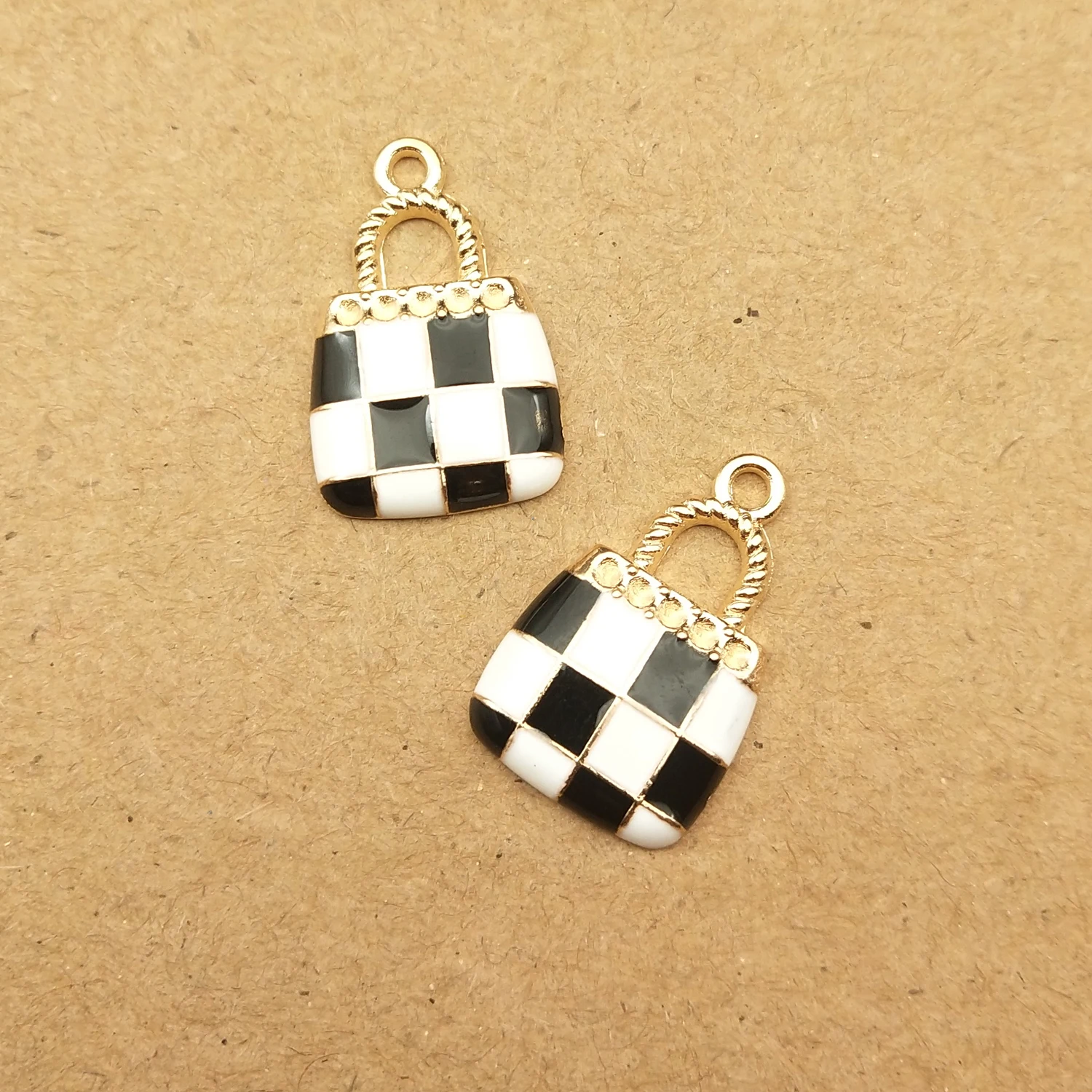 10 шт./лот 13x21 мм Женская сумочка форма амулеты эмаль Шарм для изготовления