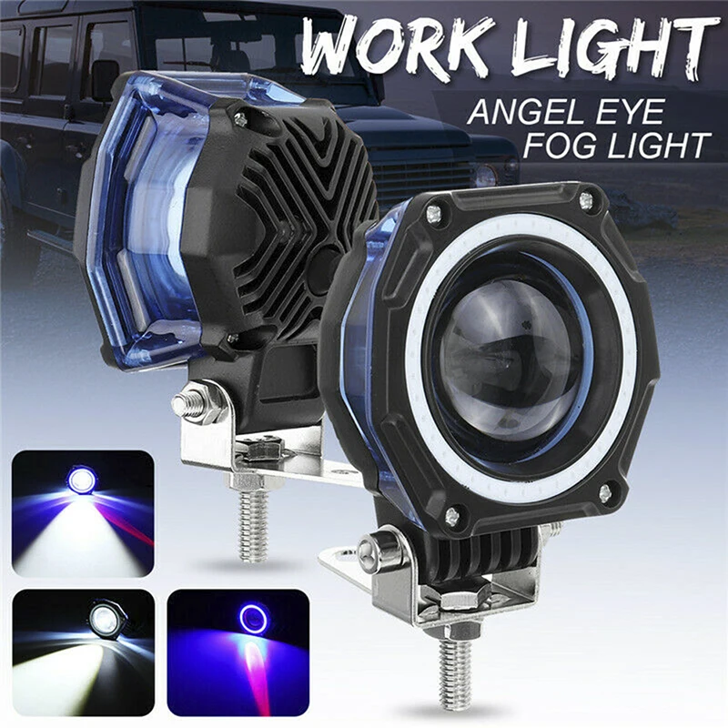 

3" Inch LED 20W Work Light Bar Spot Angel Eye Driving Fog Lamp For Car Truck Motorcycle Driving Car Boat LED Angel Eyes Shrouds