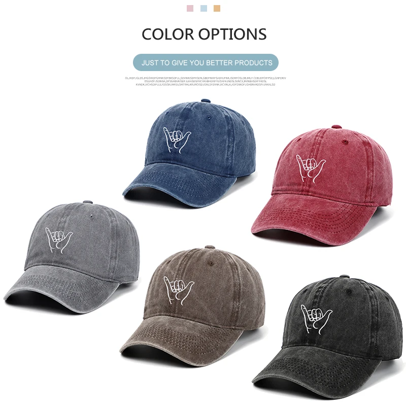 

New Unisex Cap Gesture hat Washed Cotton Baseball Cap Men & Women Casual Adjustable Outdoor Trucker Snapback Hats Dropship