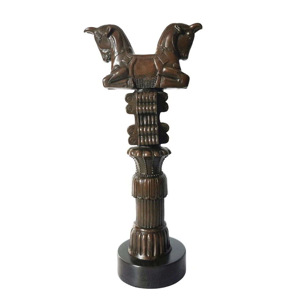 Пара лошадей Голова Статуя Скульптура бронзовая винтажное абстрактное