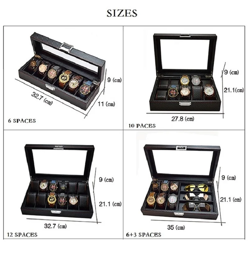 Футляр для часов коробка хранения солнцезащитных очков ювелирных изделий со