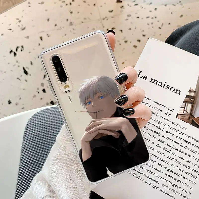 

Jujutsu Anime Gojo Satoru Phone Case Transparent for Samsung A71 S9 10 20 HUAWEI p30 40 honor 10i 8x xiaomi note 8 Pro 10t 11