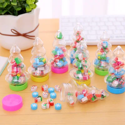 1 бутылка креативный милый ластик в форме бутылки рождественской елки миниластик