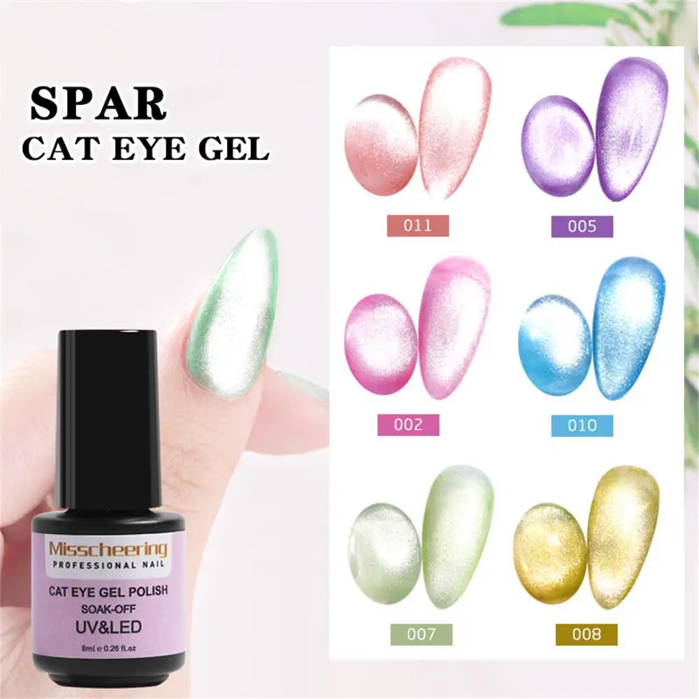 

New 8ML Soak Off 9D Wide Cat eyes Magnetic Gel Polish Bright Silver UV Gel Nail Polish Enamel Lacquer Glitter Nail Art Varnish